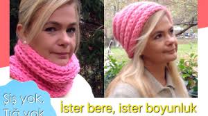 Diy Cift Kullanimli Orgu Hem Bere Hem De Boyunluk Nasil Yapilir H Orgu Bere Cable Knit