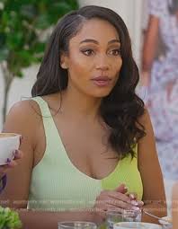 WornOnTV: Brandi's green two-tone dress