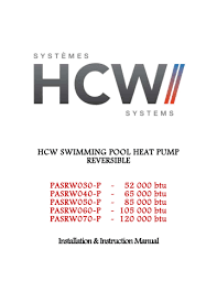 They do it with traditional heat pump technology. Hcw Swimming Pool Heat Pump Manualzz