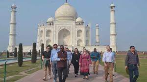 Many people claim the building itself is smaller while the taj mahal is a crowded attraction, many of the visitors are indians traveling within their own country. Ahead Of Donald Trump S Speculated India Visit Us Forward Team Visits Taj Mahal India News Zee News