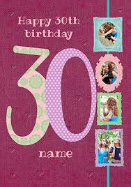Best birthday gift ideas for your female best friend's 30th birthday. Big Numbers 30th Birthday Card Female Multi Photo Upload Funky Pigeon