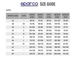 Sparco Suit Size Chart Rdr Motorsport International Ltd