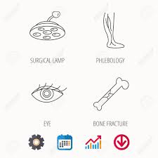 Eye Bone Fracture And Vein Varicose Icons Surgical Lamp Linear
