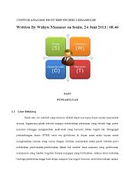 Analisis swot sekolah dasar negeri 4 lenek daya. Contoh Analisis Swot Smp Negeri 2 Sidamulih