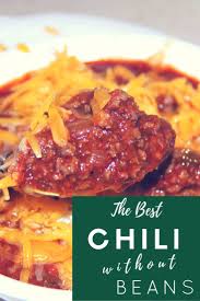 Chili Without Beans Is Full Of Beef Peppers Tomatoes And Spices It S So Flavorful And Just Right Chili Without Beans Chili Recipe Easy Chili Beans Crockpot