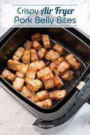 Air Fryer Pork Belly Bites Are Crispy With Bbq Sauce Best Recipe Box Recipe Fried Pork Belly Crispy Pork Belly Pork Belly Recipes