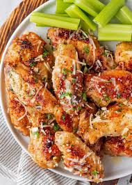 Baked chicken wings with a delicious garlic miso marinade. Garlic Parmesan Chicken Wings Gimme Delicious