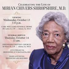 A true and legendary daughter of old Atlanta! Trailblazer in medicine and a  former National President of Jack and Jill. Daughter of distinguished  pioneering Atlanta family of educators. A beloved wife, mother,