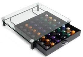 Sortieren sie ihre nespressokapseln in einer schublade. Amtido Nespresso Aufbewahrungsbox Edle Schubladenbox Fur Bis Zu 42 Kapseln Glasplatte Als Stellflache Fur Die Espressomaschine Kaffeekapselhalter De