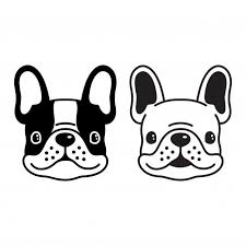 Black And White Frenchie Clipart Dog Vector French Bulldog Smilng Face Cartoon Dog Vector French Bulldog Art Bulldog Clipart