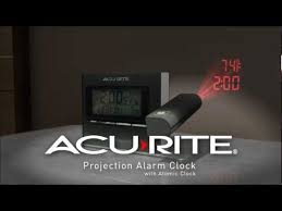 Clock that shines on the ceiling. Acurite Projection Alarm Clock With Atomic Time Temperature 13239 Youtube