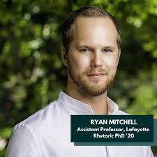 Ryan Mitchell '20, Assistant Professor of English at Lafayette College, has  won the 2020 American Society for the History of Rhetoric Dissertation  Award. Congrats, Ryan! 🏅📚