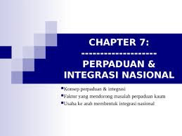Setiap negara yang mempunyai masyarakat yang berbilang kaum seperti malaysia , proses pembentukan kebudayaan kebangsaan memerlukan perancangan yang teliti dan rapi. Pengajian Malaysia Modul D Subtopik 11 Perpaduan Dan Integrasi 010713 065407