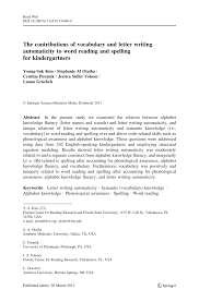 Trying to sort text alphabetically in word sounds like a challenge, but it's not difficult at all. Pdf The Contributions Of Vocabulary And Letter Writing Automaticity To Word Reading And Spelling For Kindergartners