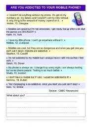 This is the first quiz i have made and i just finished reading cell, so it seemed like a good place to start. Are You Addicted To Your Mobile Phone 2page Esl Worksheet By Zeline