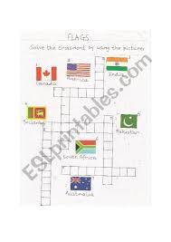 Flag is a crossword puzzle clue. Flag Crossword Esl Worksheet By Creativeminds