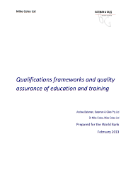Bateman A And Coles M 2013 Qualifications Frameworks And Quality Assurance Of Education And Training Wash Education And Training Education Qualifications