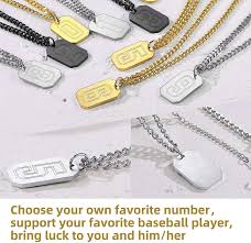 Polished jersey number pendant with chain necklace. Buy Goldchic Jewelry Number Necklace Customized Unisex Boys Mens Stainless Steel Baseball Cross Necklace Soccer Football Basketball Necklace With Chain 22 2 Extender Sports Fan Gift Online In Turkey B091kpq4fp