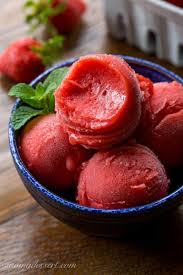 Easy Strawberry Sorbet Recipe Saving Room For Dessert Strawberry Sorbet Recipe Strawberry Sorbet Homemade Breakfast Recipes