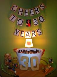 Hubby Surprise Birthday Decoration Ideas For Husband At Home Homemade Cheers To 30 Years Banner For The Drink Table At My Husband S 30th Birt Surprise 30th Birthday 30th Birthday Decorations 30th Birthday Party For Him