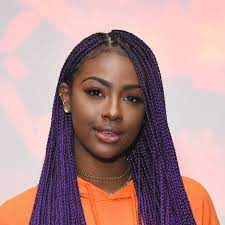 Justine Skye S Purple Braids Are Getting Us Excited For Festival Season Purple Box Braids Box Braids Styling Cool Braid Hairstyles