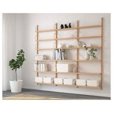 Svalnas Wall Mounted Shelf Combination Bamboo 76x9 7 8x69 1 4 Ikea In 2020 Wall Mounted Shelves Modular Shelving Ikea Svalnas