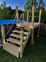Diy ground pool ladder stairs. Above Ground Pool Stairs Above Ground Pool Landscaping Above Ground Pool Stairs Swimming Pools Backyard