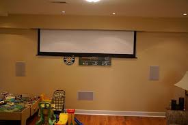 Things Hiding Behind Motorized Projector Screen Home Home Theater Seating Hidden Projector
