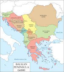 Balkan Peninsula Triangular Arm Of Land That Juts From Southeastern Europe Into The Mediterranean Bali Map Balkan Peninsula Map