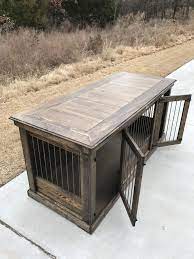 Rustic Classic Piece To Replace Your Dogs Wire Crate Perfect As An Entry Table Or Entertainment Stand L Dog Crate Furniture Diy Dog Kennel Dog House Diy