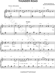Bruce Springsteen Thunder Road Sheet Music Easy Piano In F Major Download Print Sheet Music Easy Piano Download Sheet Music