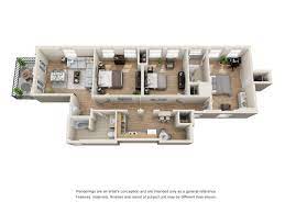 Long gone are the days where you could easily assume what is a fair rent split between roommates of a convertible two bedroom? 3 Bedroom 2 Bathroom 3 Bed Apartment Pierce Arrow