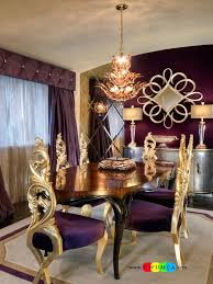Dining Room Dp Charles Neal Purple Gold Decorating Purple Dining Room Purple Color Dining Space Wa Purple Dining Room Gold Dining Room Dining Room Contemporary