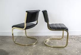 Set Of 6 Cantilever Brass Dining Chairs In The Style Of Milo Dining Chairs Chair Floor Chair