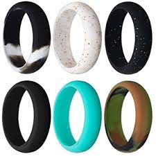 Rmylove Silicone Rings For Women Safe Wedding Band Yoga Crossfit Rubber Ring Weight Silicone Wedding Ring Women Workout Accessories Silicone Wedding Rings