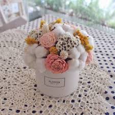 flover 芙拉設計溫暖粉橘色系乾燥盆花 flover 芙拉花藝 植栽 盆栽 pinkoi dried flower arrangements dried flower bouquet flower designs