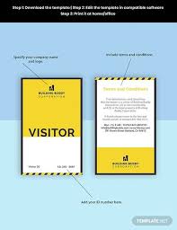 Construction Visitor Id Card Template Psd Ai Word Pages Google Docs Id Card Template Card Template Templates
