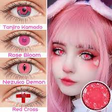 His sister survived the burning home. Buy Uyaai 2pcs Pair Pink Lenses Anime Accessories Color Contact Lenses Colored Lenses Eye Contact Lenses Yearly Nezuko Anime Cosplay Cicig