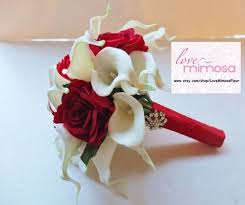 Beach wedding favors wedding ideas white lily bouquet. Flowers Wedding Bouquet Red White Lilies 18 Ideas