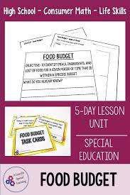 Food Budget Lesson Unit Consumer Math Life Skills Special Education In 2020 Consumer Math Budget Lesson Life Skills Special Education