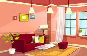Cartoon Living Room Interior Background Template Cozy House Apartment Concept Free Vector Living Room Clipart Living Room Cartoon Living Room Background