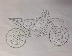 From the center of one circle to a point outside it, draw straight parallel lines. How To Draw A Dirt Bike Step By Step Instructions Dirt Bike Planet