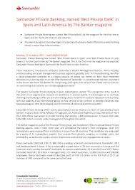 Bank of america is the marketing name for the global banking and global markets business of bank of america corporation. Santander Private Banking Named Best Private Bank In Spain And Lat