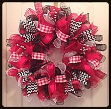 Black And White Checkered Ribbon Wreath Valentine Deco Mesh Wreath Red Black And White Valentine Etsy Deco Mesh Wreaths Diy Valentine Wreath Red Wreath
