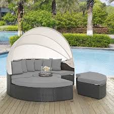 We have australia's largest site for outdoor daybeds, from retailers in brisbane, sydney, melbourne and. Antique Canvas Beige Lexmod Summon Canopy Outdoor Patio Daybed Patio Lawn Garden Patio Furniture Accessories