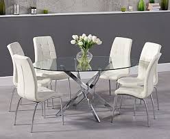 Denver 165cm Oval Glass Dining Table With Calgary Chairs Oval Glass Dining Table Glass Dining Table Glass Round Dining Table