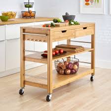 Elegant and functional, this kitchen island is suitable for indoor use and splashed this kitchen island comes with the very convenient wine storage and will make for a more than welcome addition to your home with its retro appeal and a. Trinity 48 Bamboo Kitchen Cart With Drawers Costco