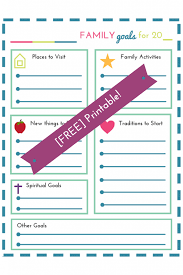 New Year S Resolutions For Families With Free Printable Worksheet Family Goals Goals Worksheet Free Family Activities