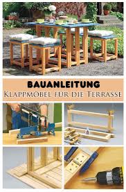 Diese Garnitur Ist Perfekt Fur Terrasse Oder Balkon Vor Allem Wenn Man Nur Wenig Platz Hat Denn Esstisch Bank Diy Pergola Terrassen Tische Terrassentisch