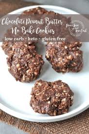 Chocolate Peanut Butter Keto No Bake Cookies Peace Love And Low Carb Recipe Peanut Butter No Bake Low Carb Recipes Dessert Low Carb Cookies